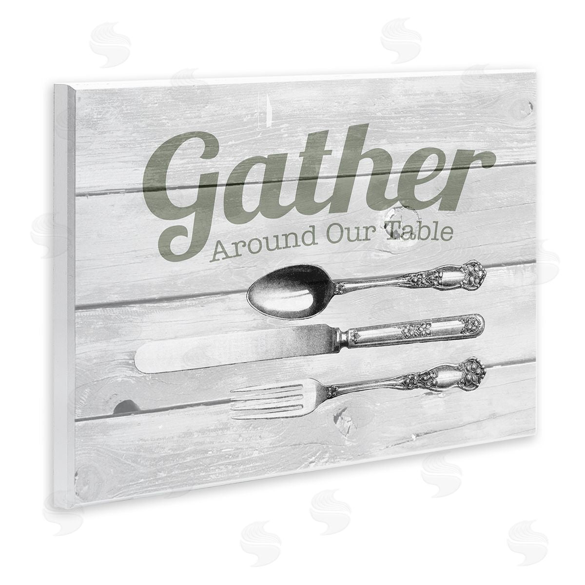 Gather Silverware Farmhouse Kitchen Wood Plaque Wall Art, Home Decor by The Saturday Evening Post