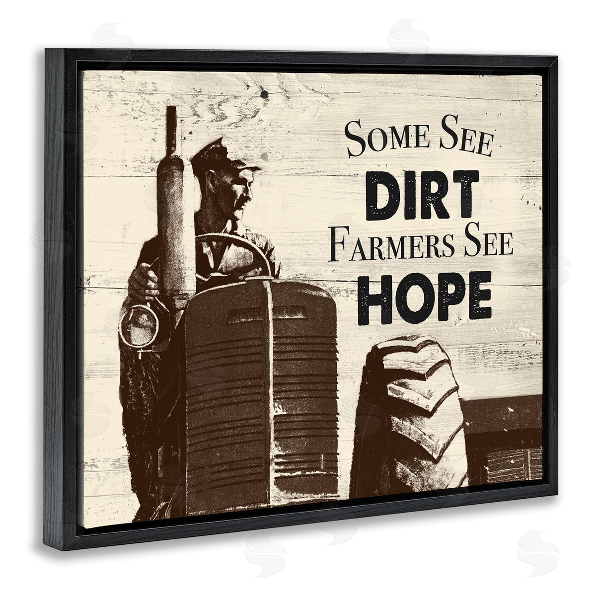 Farmers See Hope Rustic Black Floating Frame Canvas Wall Art, Home Decor by The Saturday Evening Post