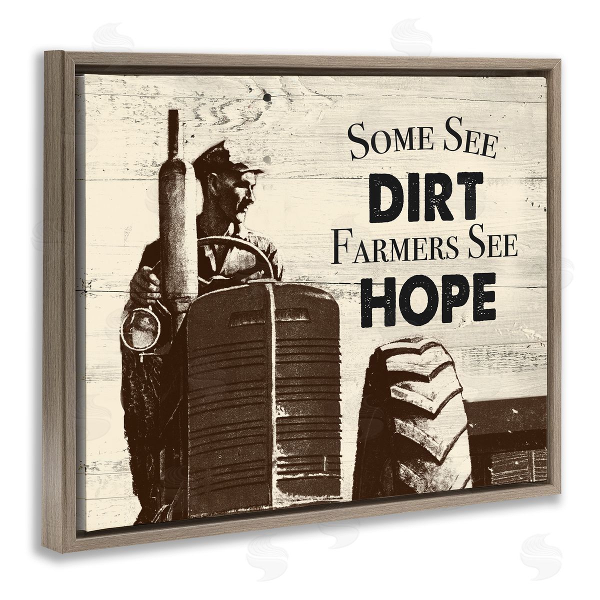 Farmers See Hope Rustic Brown Floating Frame Canvas Wall Art, Home Decor by The Saturday Evening Post