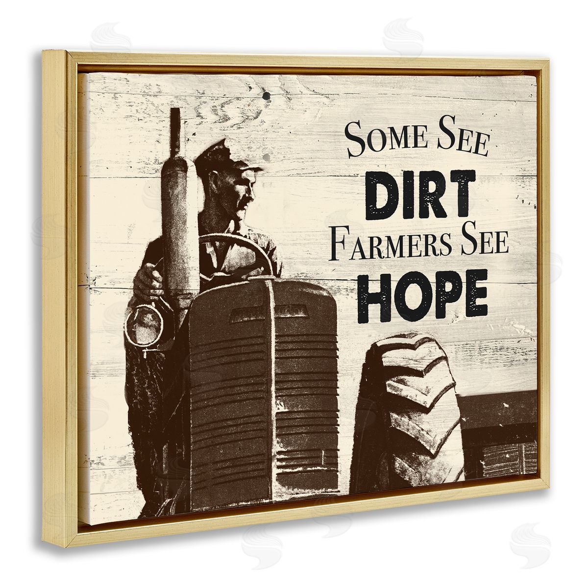 Farmers See Hope Rustic Gold Floating Frame Canvas Wall Art, Home Decor by The Saturday Evening Post