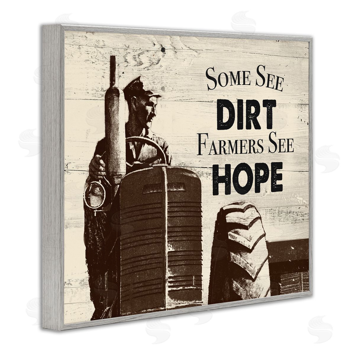 Farmers See Hope Rustic Grey Frame Print Wall Art, Home Decor by The Saturday Evening Post