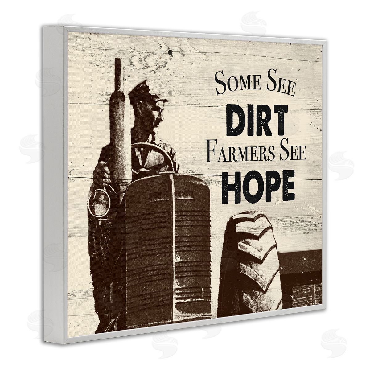Farmers See Hope Rustic White Frame Print Wall Art, Home Decor by The Saturday Evening Post