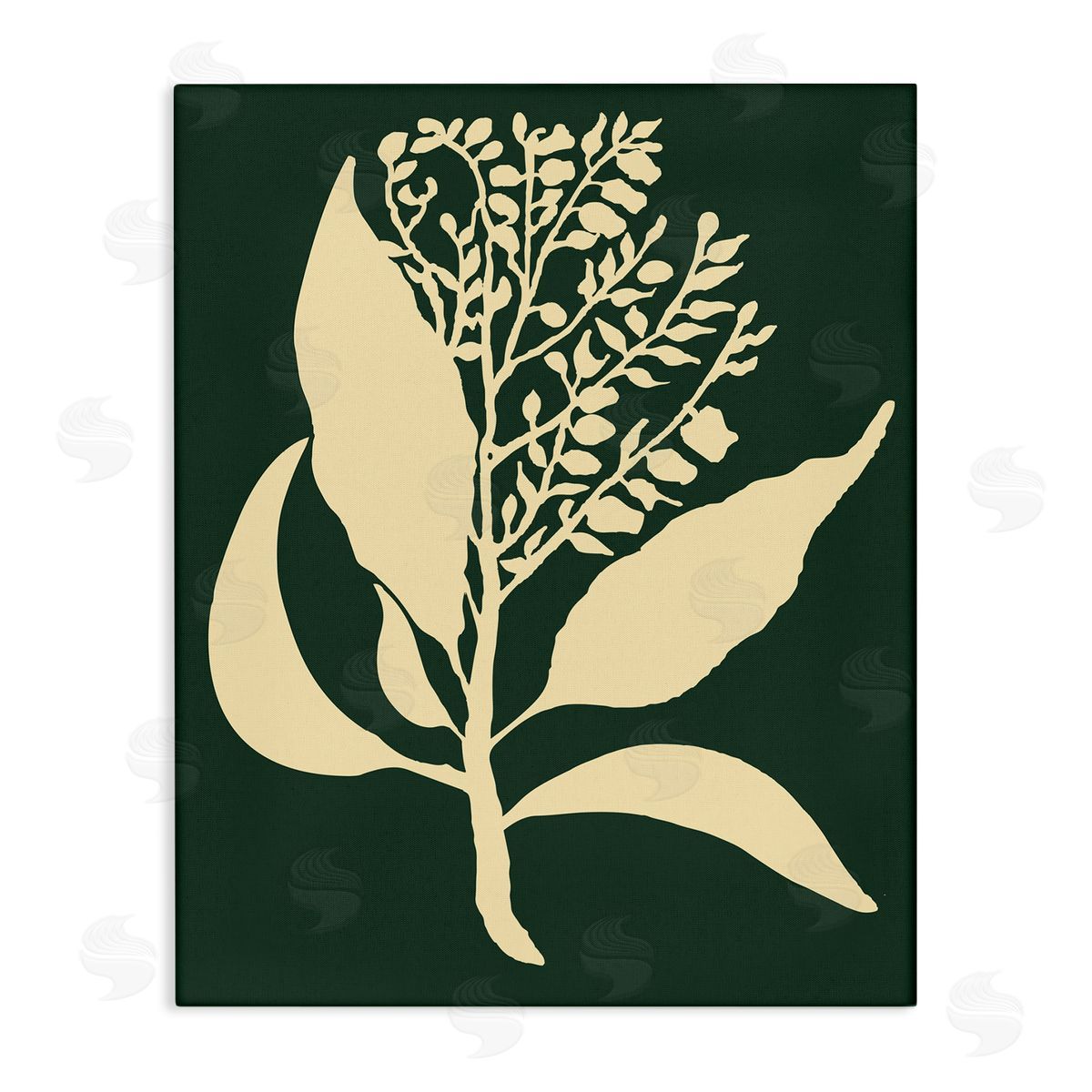 Plant Silhouette Green Yellow Canvas Wall Art, Home Decor by The Saturday Evening Post