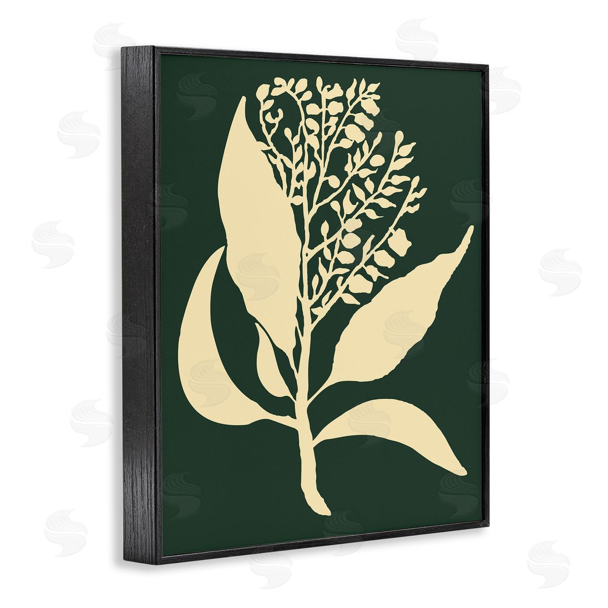 Plant Silhouette Green Yellow Black Frame Print Wall Art, Home Decor by The Saturday Evening Post
