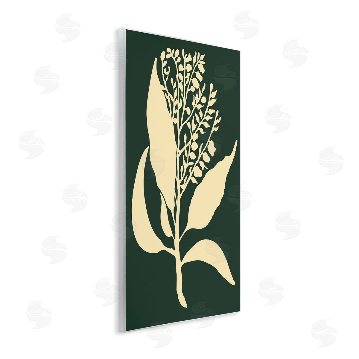 Plant Silhouette Green Yellow Wood Plaque Wall Art, Home Decor by The Saturday Evening Post