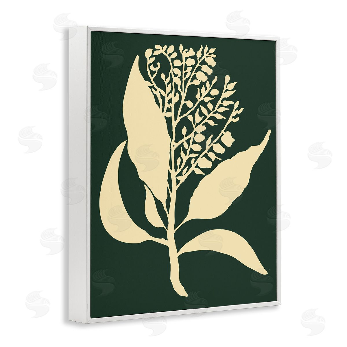 Plant Silhouette Green Yellow White Frame Print Wall Art, Home Decor by The Saturday Evening Post
