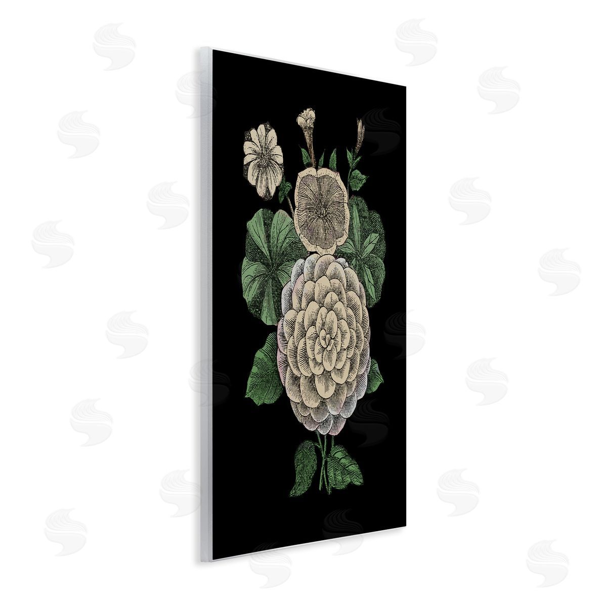 Yellow Flowers On Black Wood Plaque Wall Art, Home Decor by The Saturday Evening Post