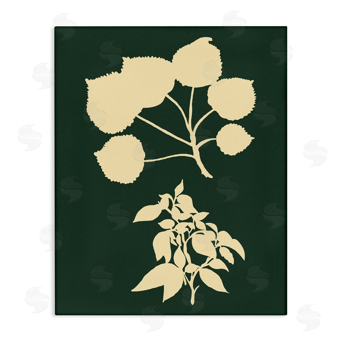 Plant Silhouette Yellow Green Canvas Wall Art, Home Decor by The Saturday Evening Post