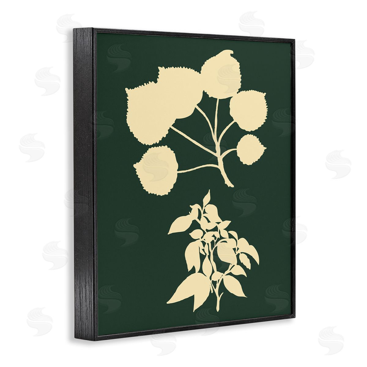 Plant Silhouette Yellow Green Black Frame Print Wall Art, Home Decor by The Saturday Evening Post