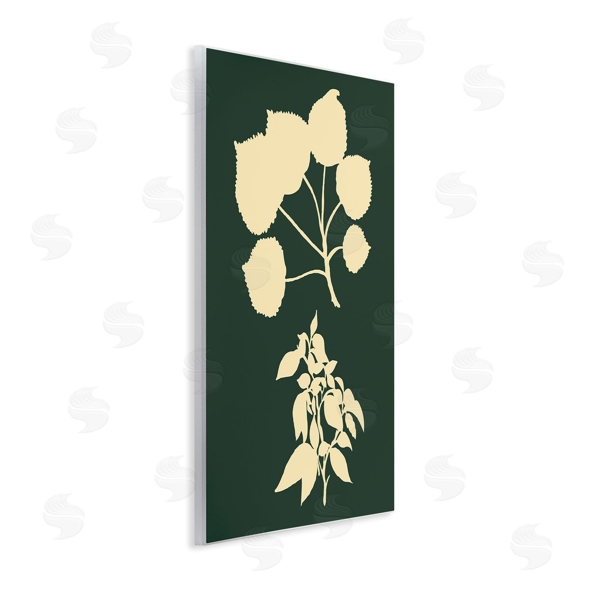 Plant Silhouette Yellow Green Wood Plaque Wall Art, Home Decor by The Saturday Evening Post