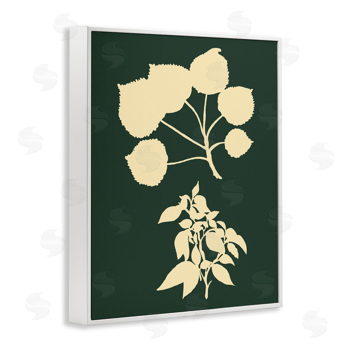 Plant Silhouette Yellow Green White Frame Print Wall Art, Home Decor by The Saturday Evening Post
