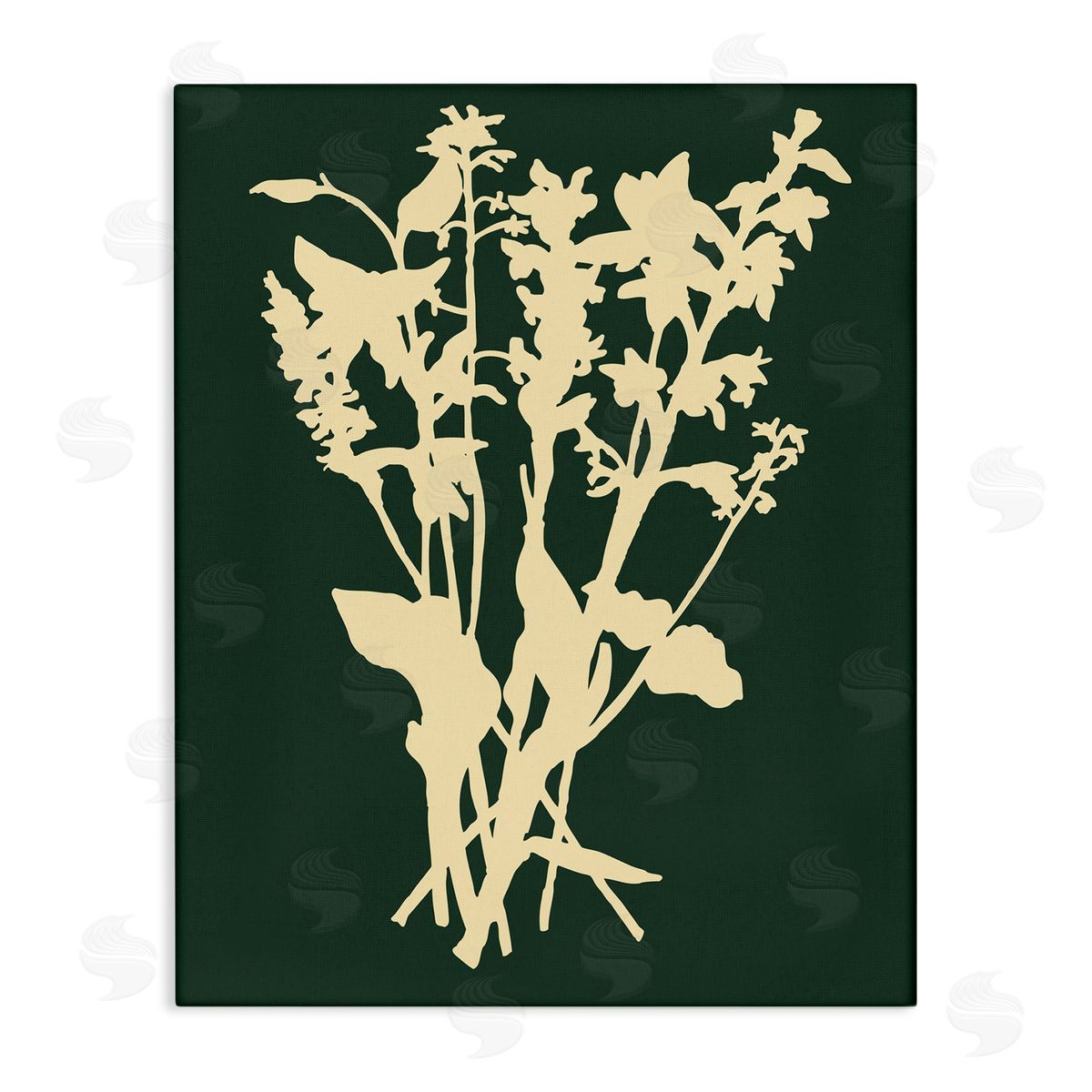 Silhouette Plant Green Yellow Canvas Wall Art, Home Decor by The Saturday Evening Post