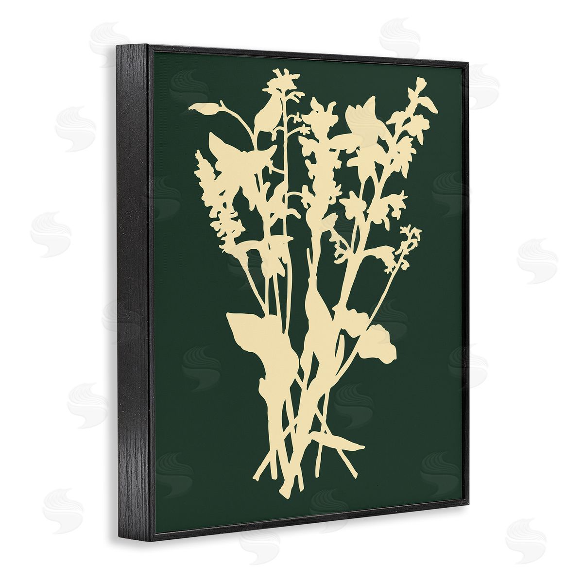 Silhouette Plant Green Yellow Black Frame Print Wall Art, Home Decor by The Saturday Evening Post