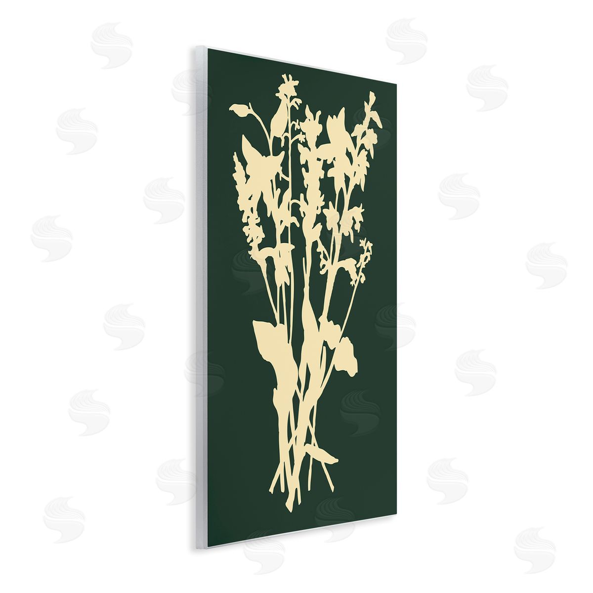 Silhouette Plant Green Yellow Wood Plaque Wall Art, Home Decor by The Saturday Evening Post