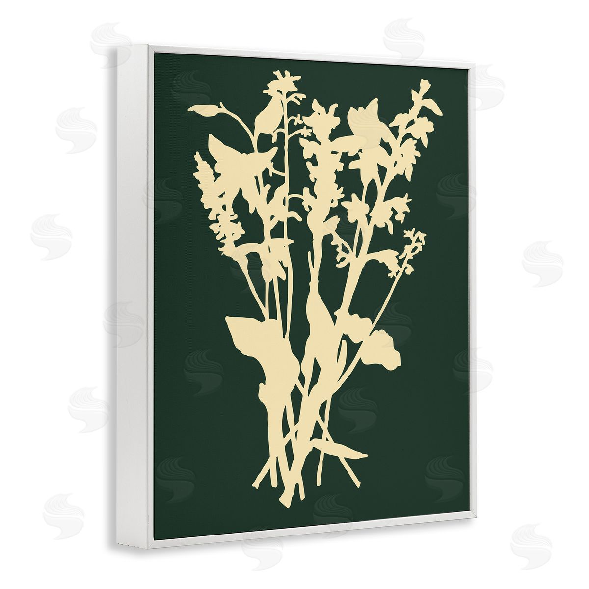 Silhouette Plant Green Yellow White Frame Print Wall Art, Home Decor by The Saturday Evening Post