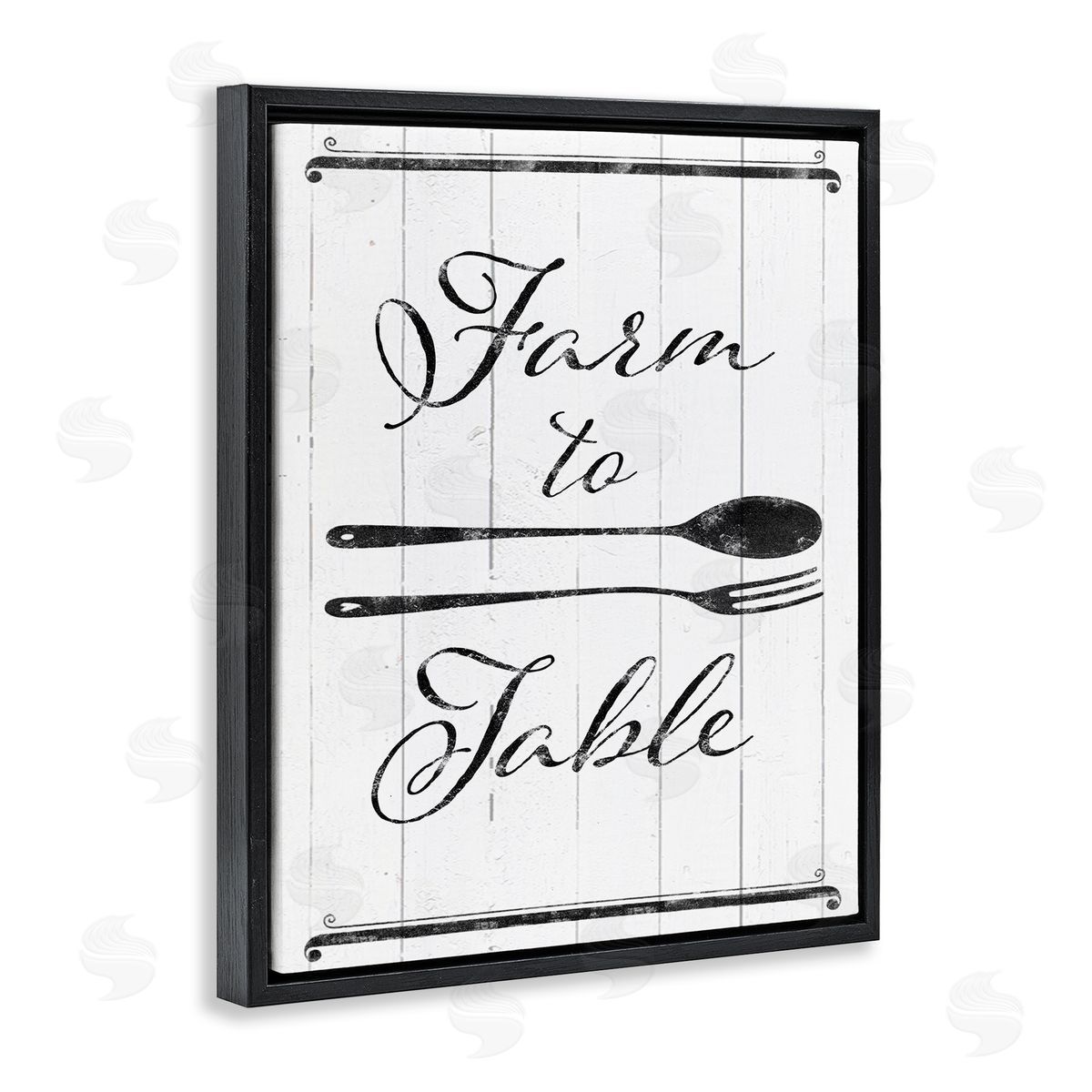 Farm To Table Kitchen Silverware Black Floating Frame Canvas Wall Art, Home Decor by The Saturday Evening Post