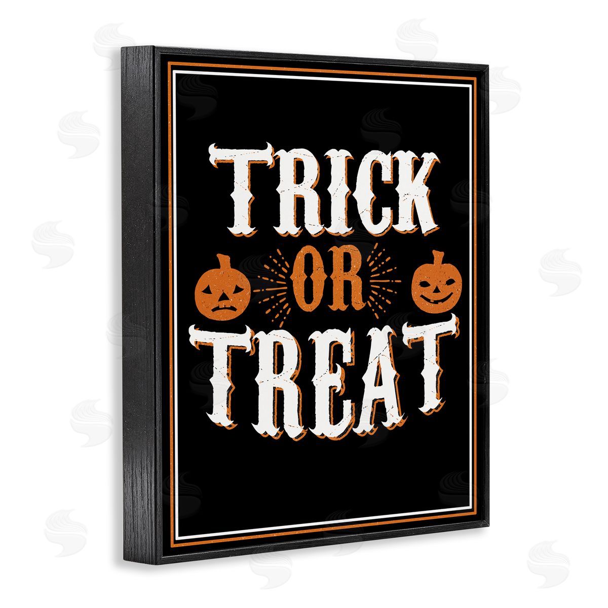 Trick Or Treat Holiday Word Black Frame Print Wall Art, Home Decor by The Saturday Evening Post