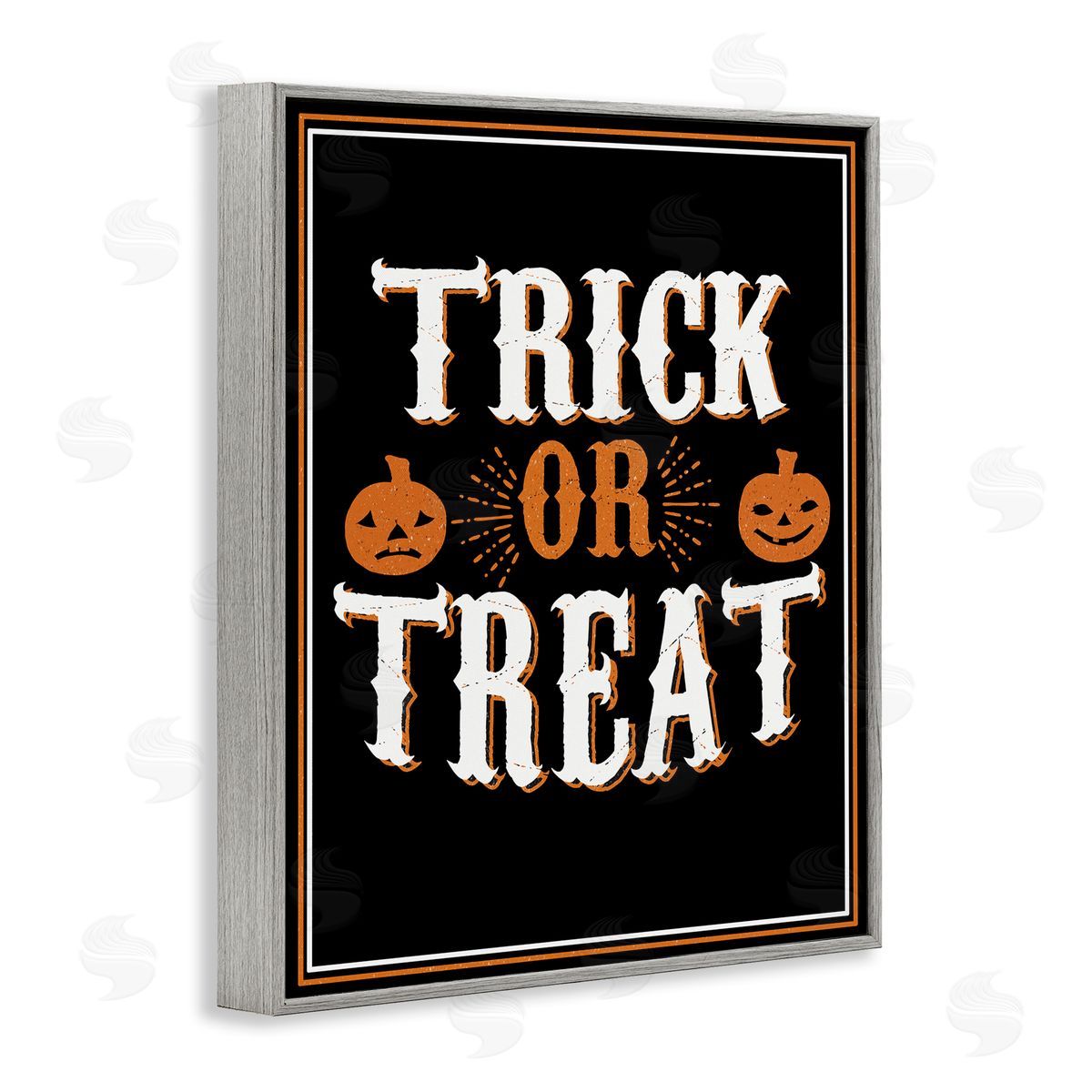 Trick Or Treat Holiday Word Grey Frame Print Wall Art, Home Decor by The Saturday Evening Post