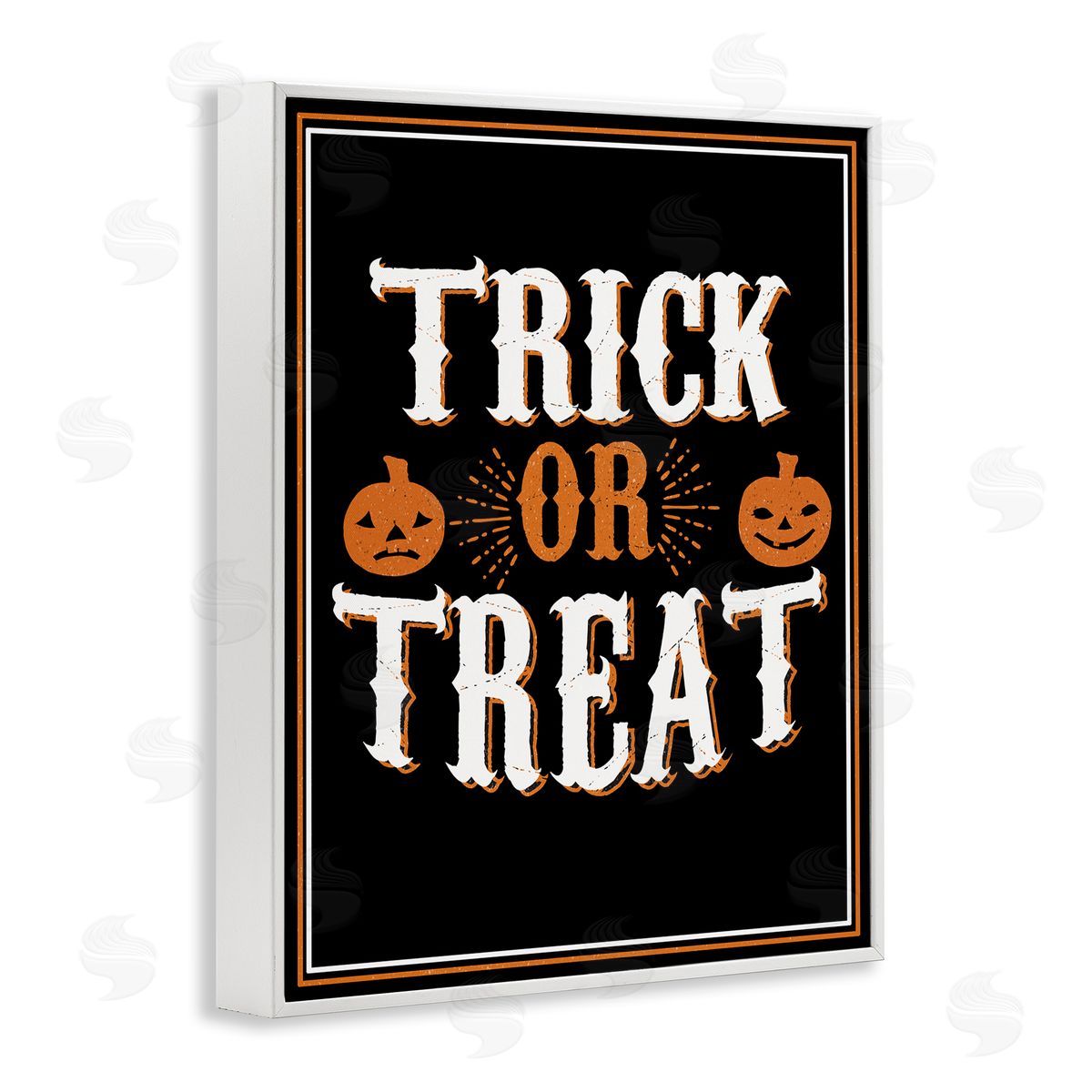 Trick Or Treat Holiday Word White Frame Print Wall Art, Home Decor by The Saturday Evening Post