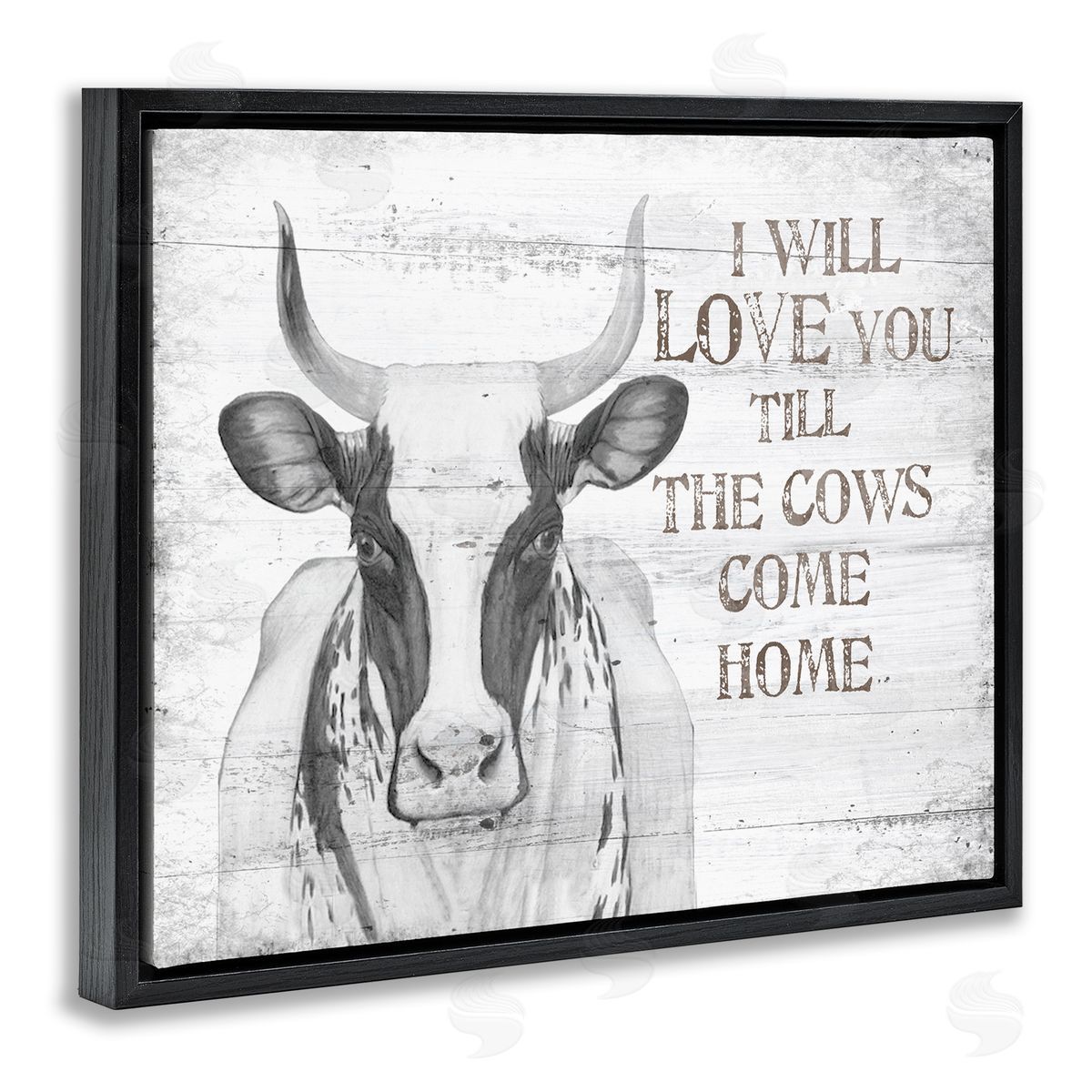 Love Till The Cows Come Home Black Floating Frame Canvas Wall Art, Home Decor by The Saturday Evening Post