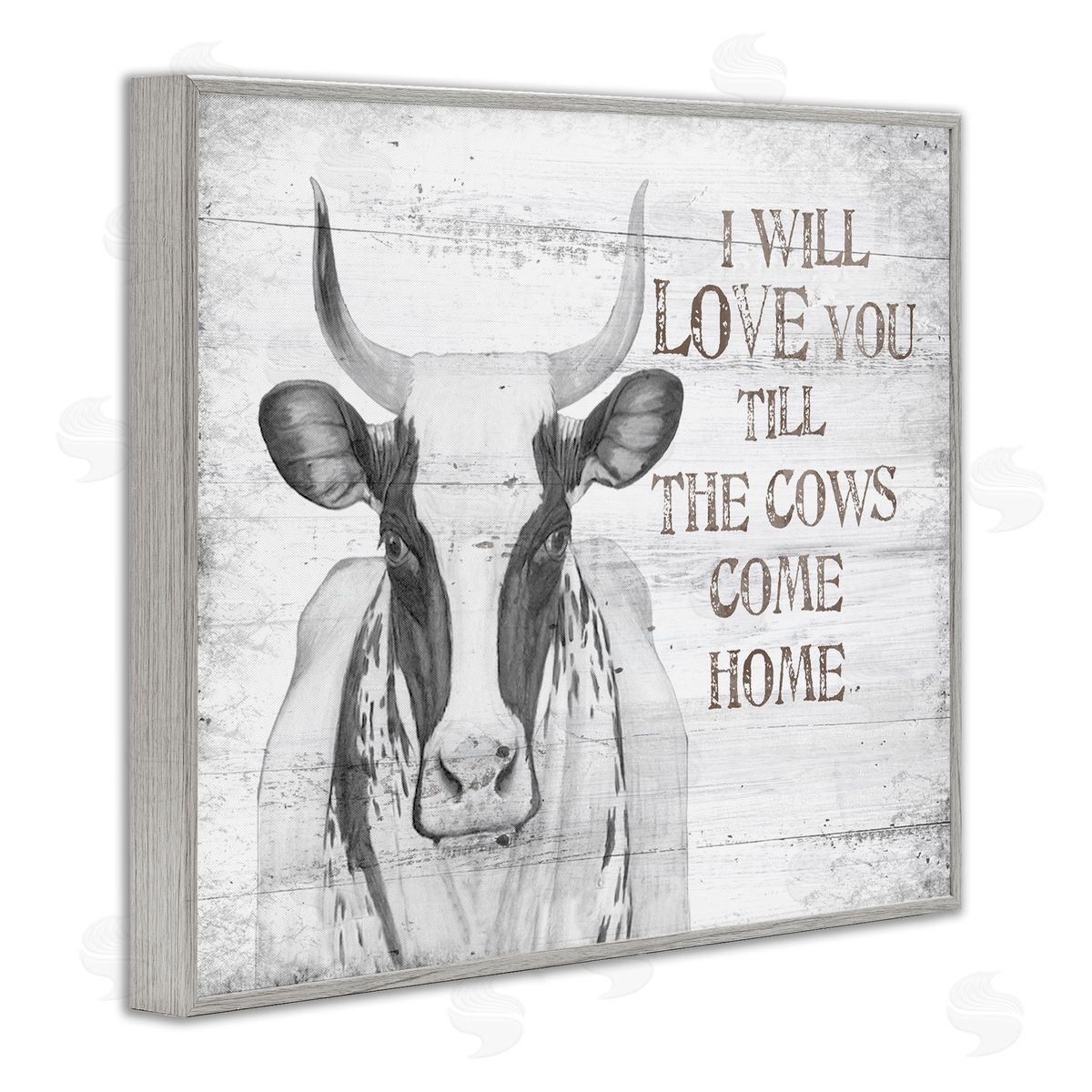 Love Till The Cows Come Home Grey Frame Print Wall Art, Home Decor by The Saturday Evening Post