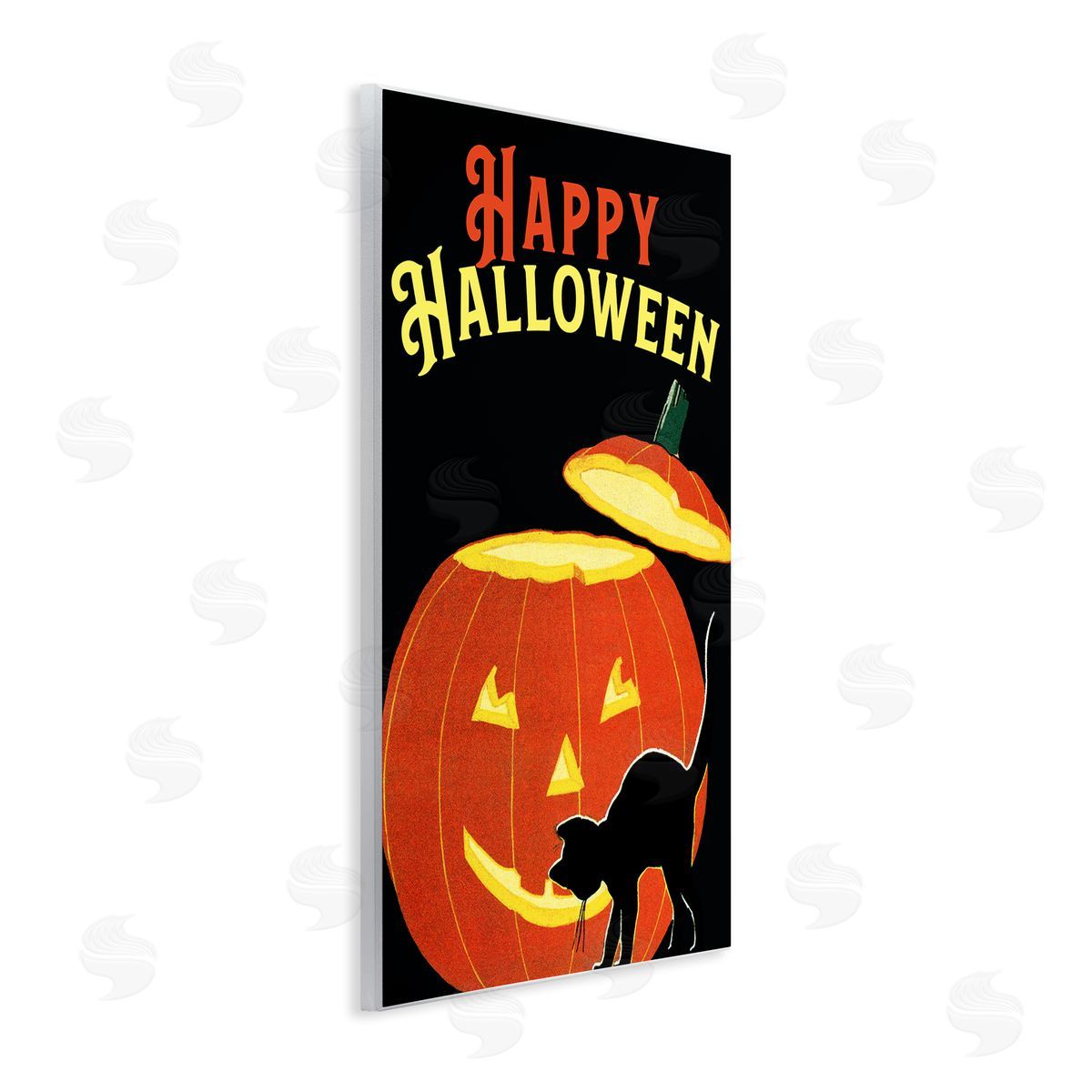 Happy Halloween Pumpkin Cat Wood Plaque Wall Art, Home Decor by The Saturday Evening Post