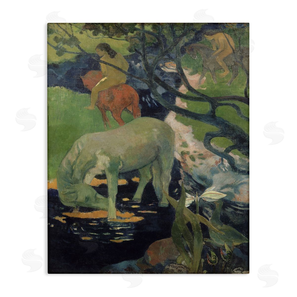 The White Horse Classical Painting Canvas Wall Art, Home Decor by Paul Gauguin
