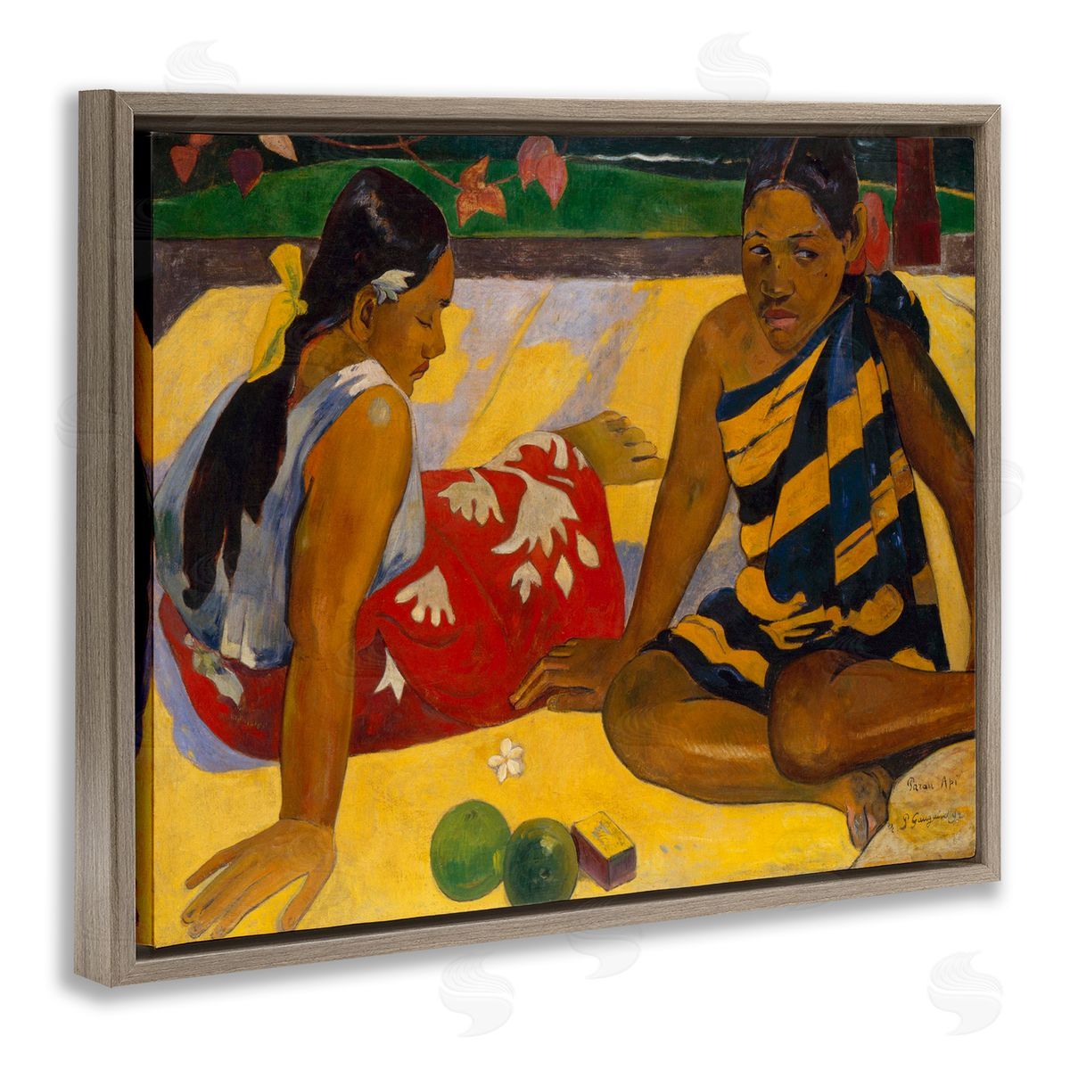 What News Classical Painting Brown Floating Frame Canvas Wall Art, Home Decor by Paul Gauguin