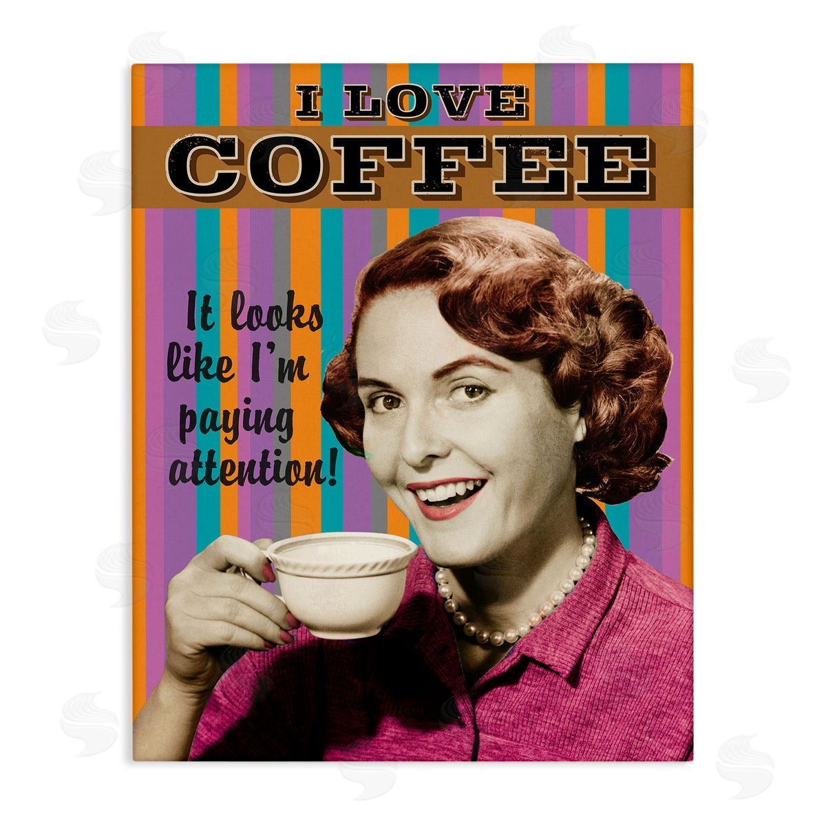 I Love Coffee Funny Vintage Canvas Wall Art, Home Decor by RetroRocket