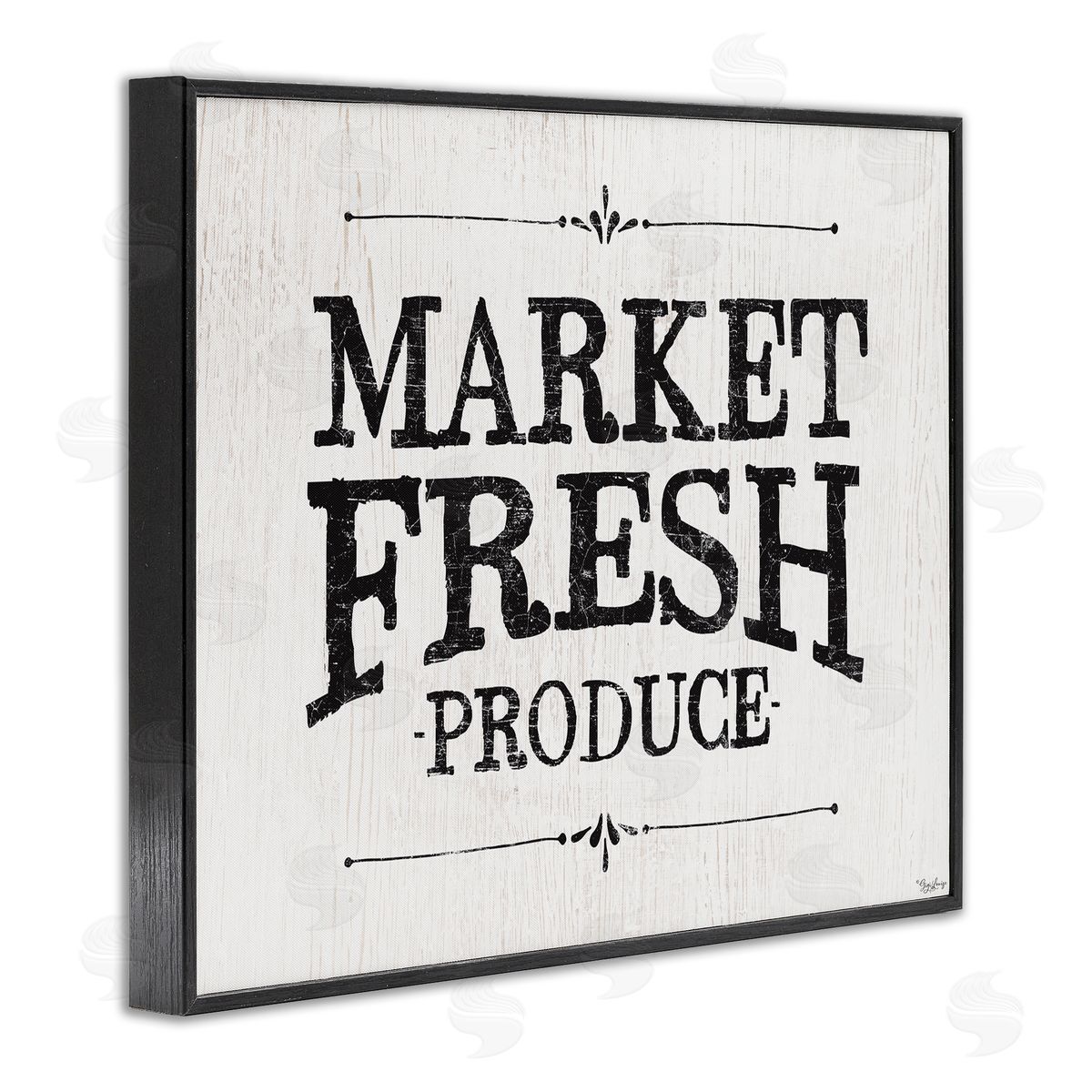 Market Fresh Produce Farmhouse Black Frame Print Wall Art, Home Decor by Gigi Louise