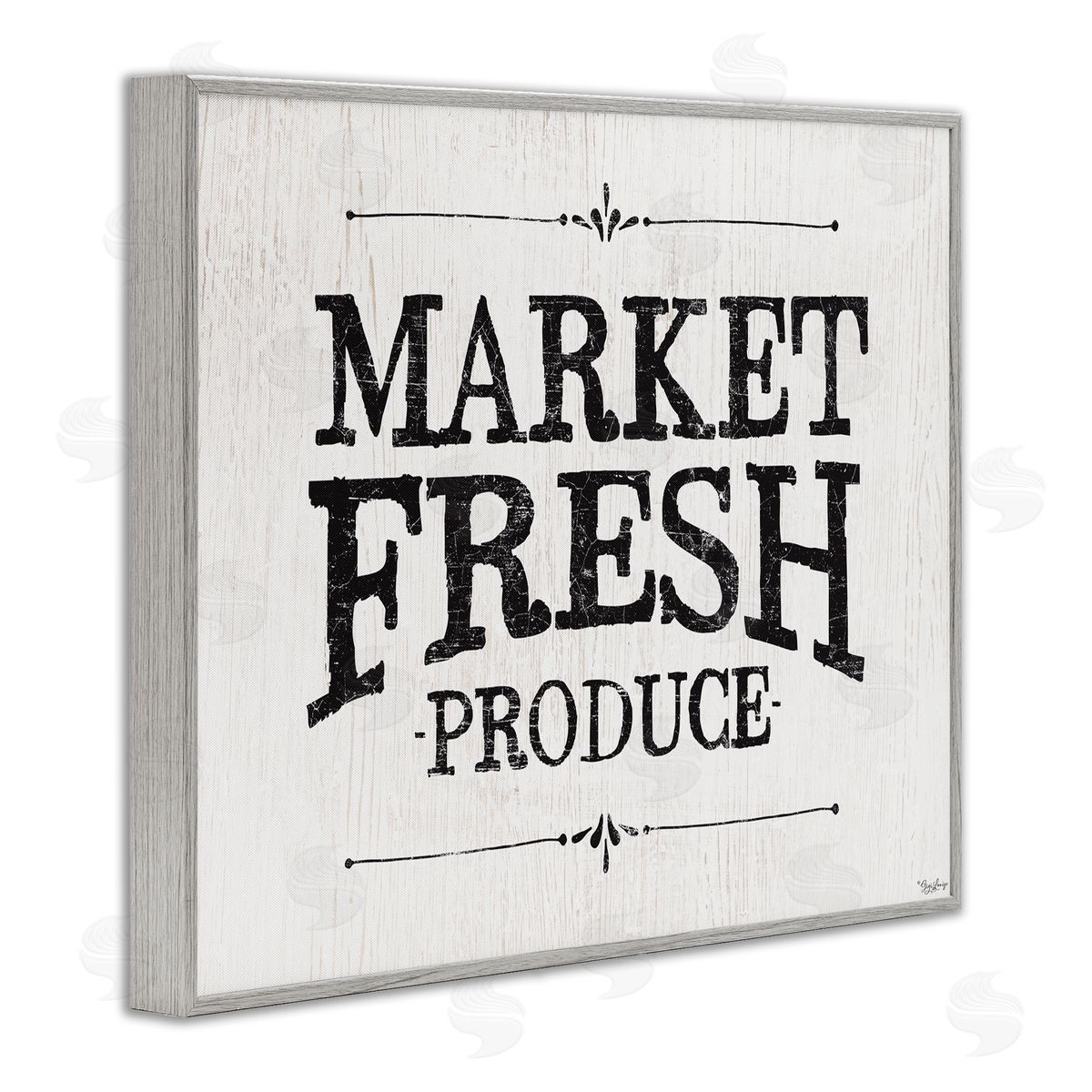 Market Fresh Produce Farmhouse Grey Frame Print Wall Art, Home Decor by Gigi Louise