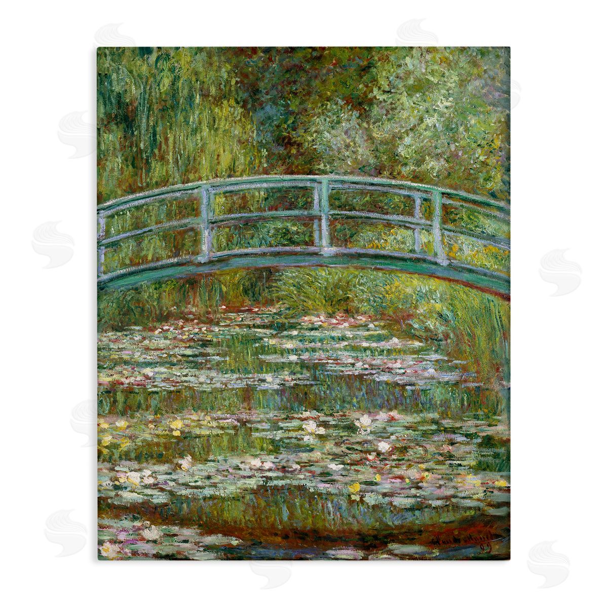 Pond of Water Lilies Rectangular Portrait Canvas Wall Art, Home Decor by Claude Monet
