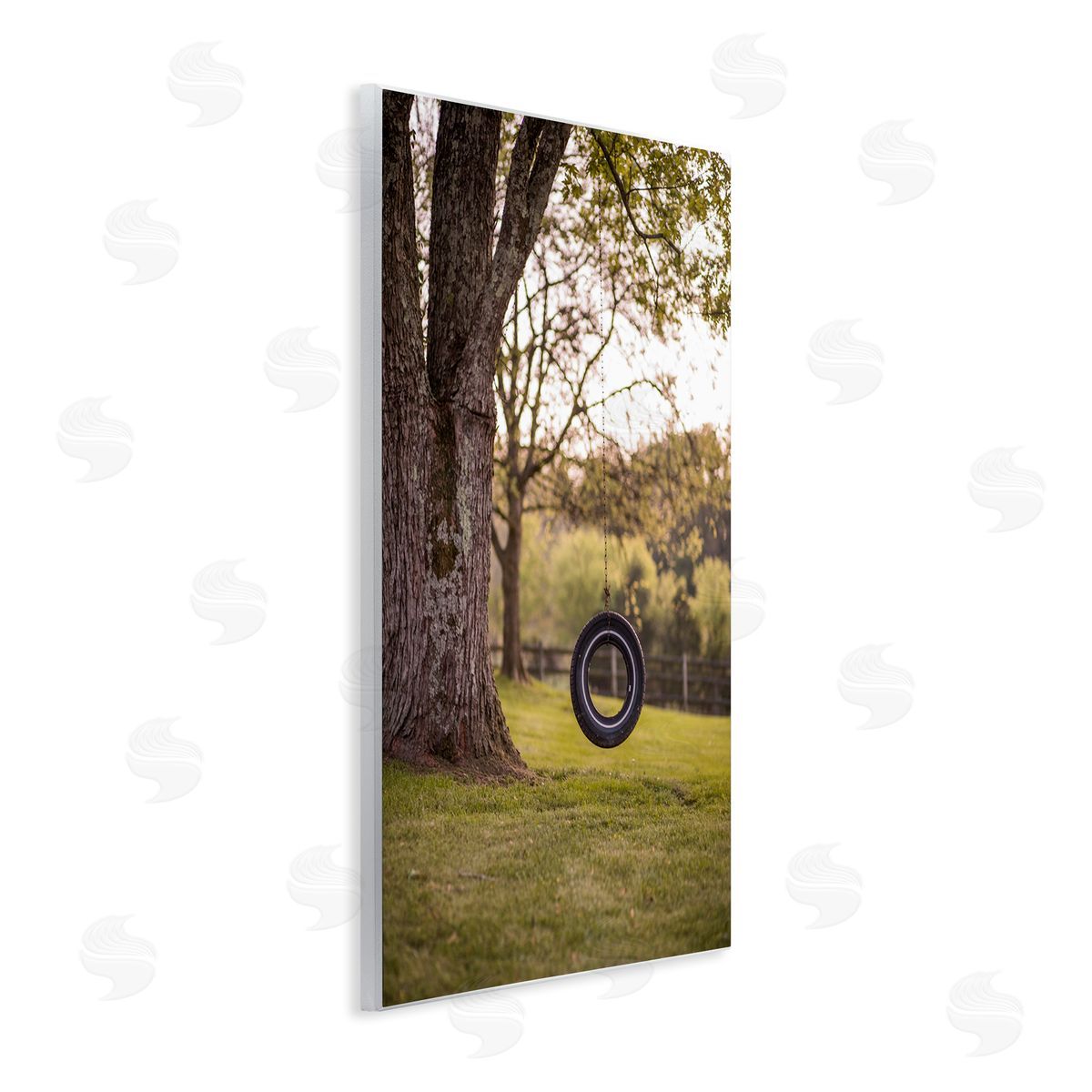 Tire Swing Country Farm Landscape Photograph Wood Plaque Wall Art, Home Decor by Aaron Matheson