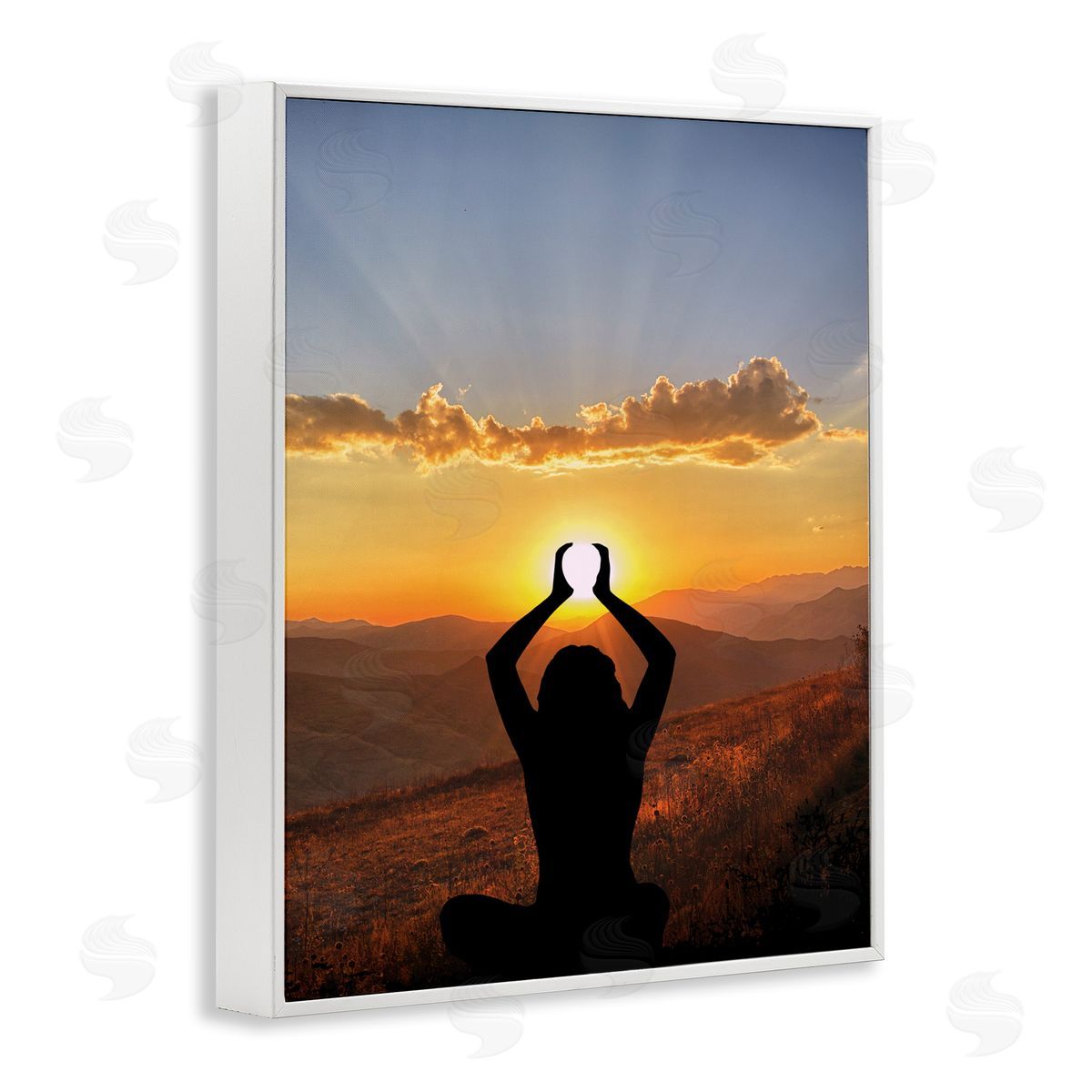 Lifting The Sun Photograph White Frame Print Wall Art, Home Decor by Marcus Prime