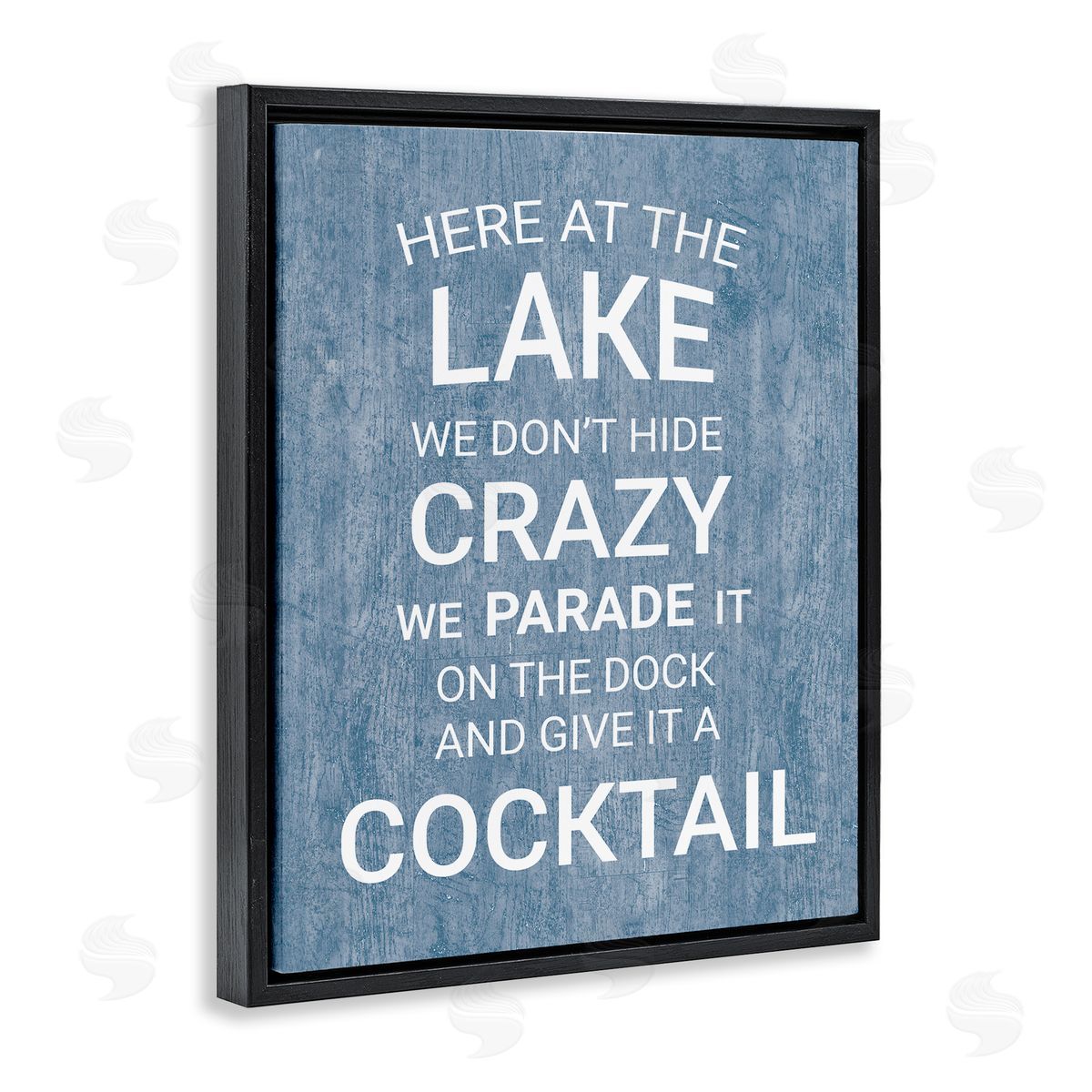 Parade Lake Party Cocktail Black Floating Frame Canvas Wall Art, Home Decor by Susan Ball