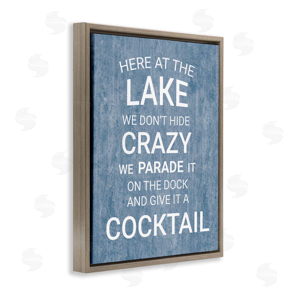 Parade Lake Party Cocktail Brown Floating Frame Canvas Wall Art, Home Decor by Susan Ball