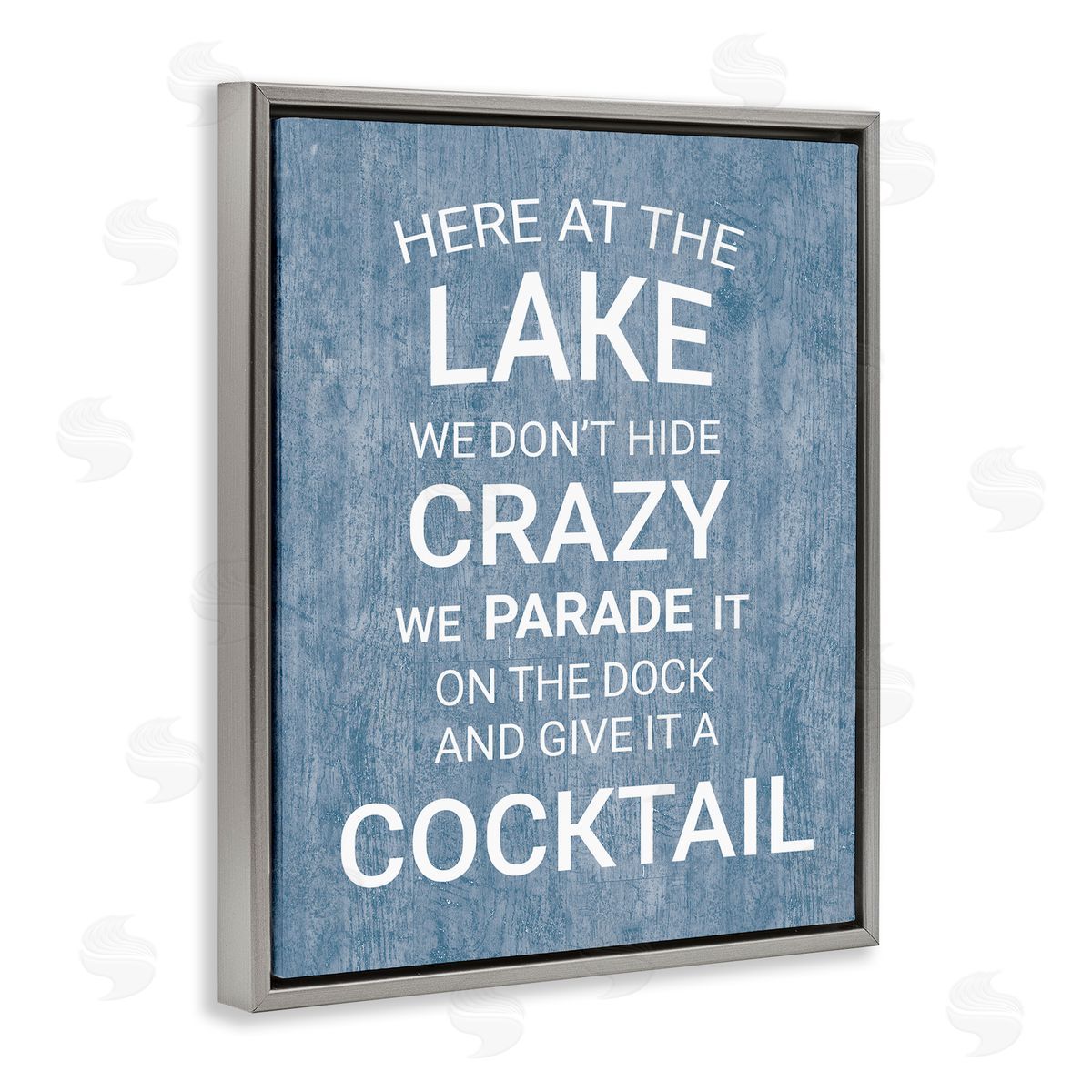 Parade Lake Party Cocktail Grey Floating Frame Canvas Wall Art, Home Decor by Susan Ball