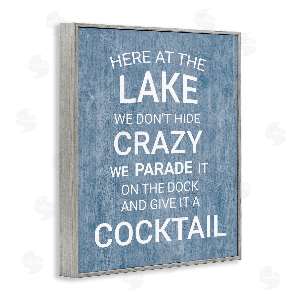 Parade Lake Party Cocktail Grey Frame Print Wall Art, Home Decor by Susan Ball