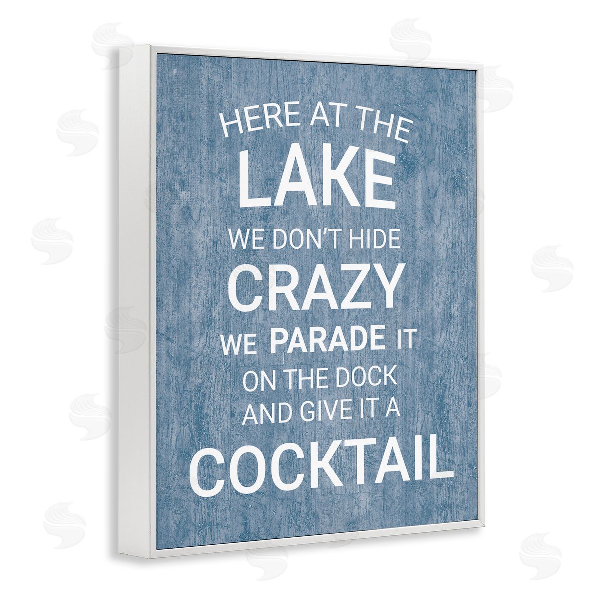 Parade Lake Party Cocktail White Frame Print Wall Art, Home Decor by Susan Ball