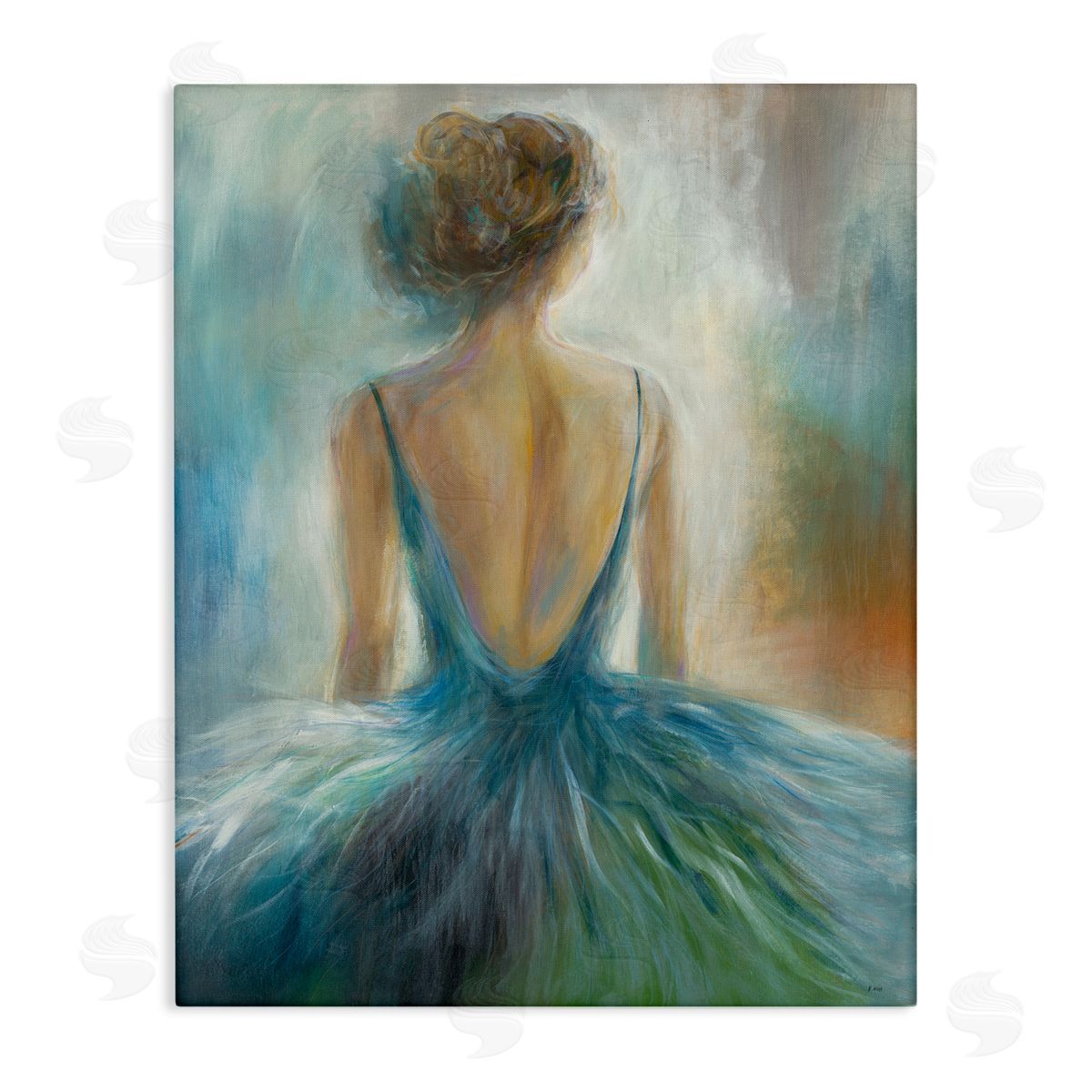 Ballet Girl Figure Painting Canvas Wall Art, Home Decor by K. Nari