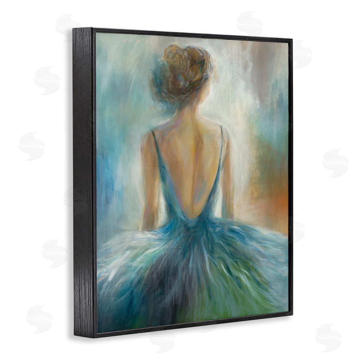 Ballet Girl Figure Painting Black Frame Print Wall Art, Home Decor by K. Nari