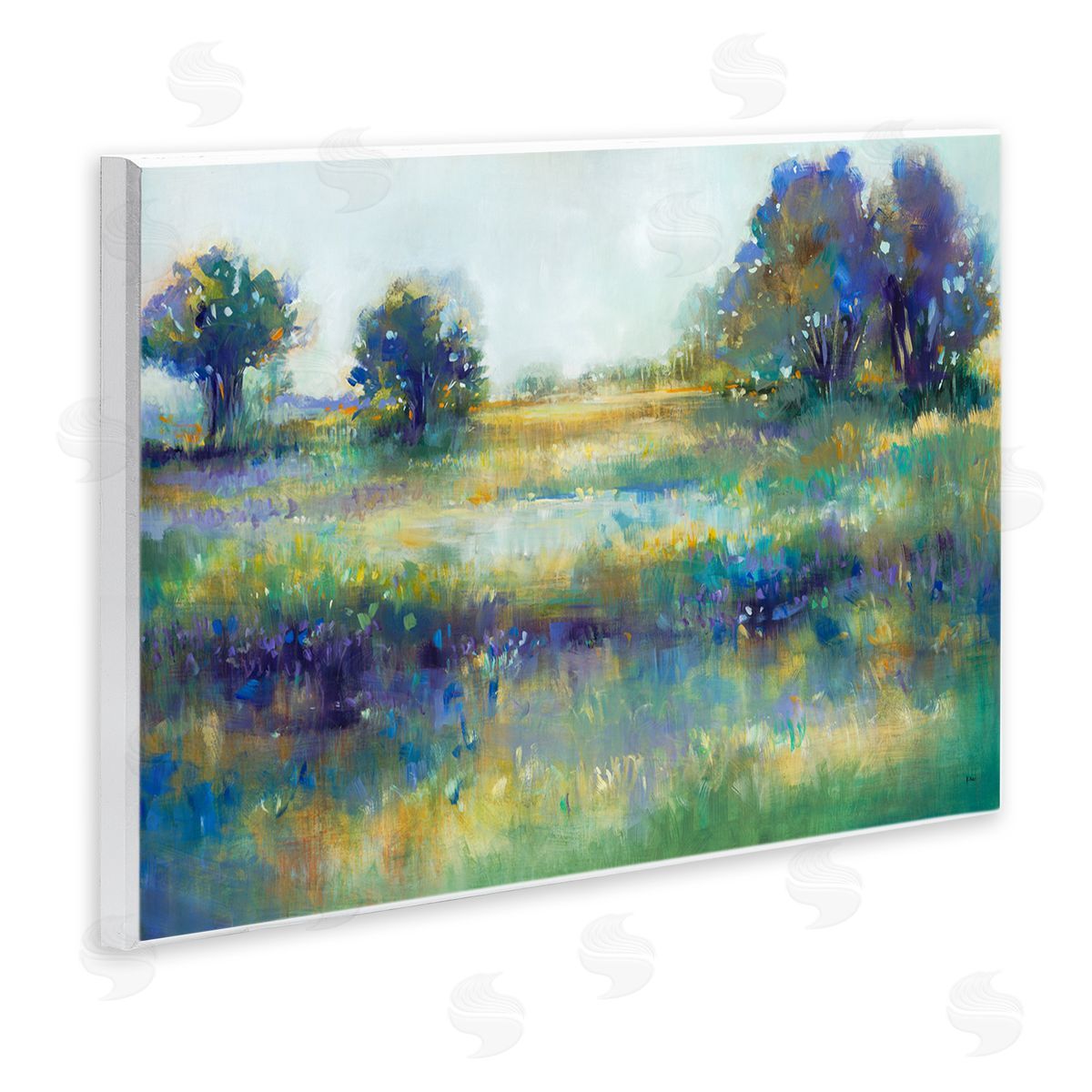 Wetland Landscape Abstract Wood Plaque Wall Art, Home Decor by K. Nari