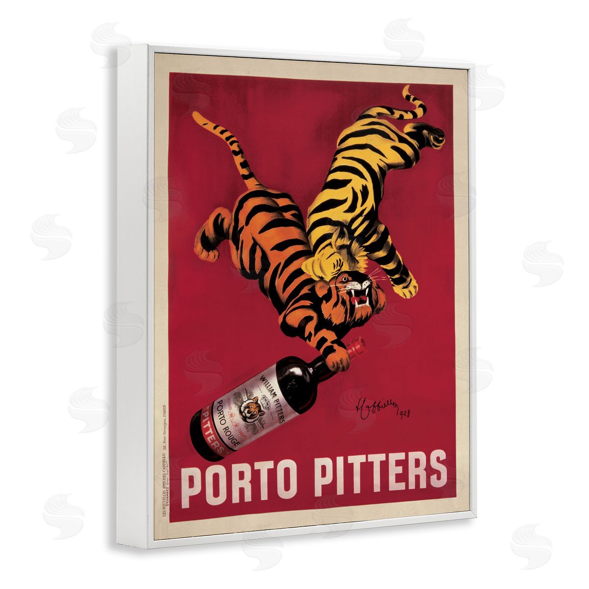Porto Pitters Vintage Poster White Frame Print Wall Art, Home Decor by Marcello Dudovich