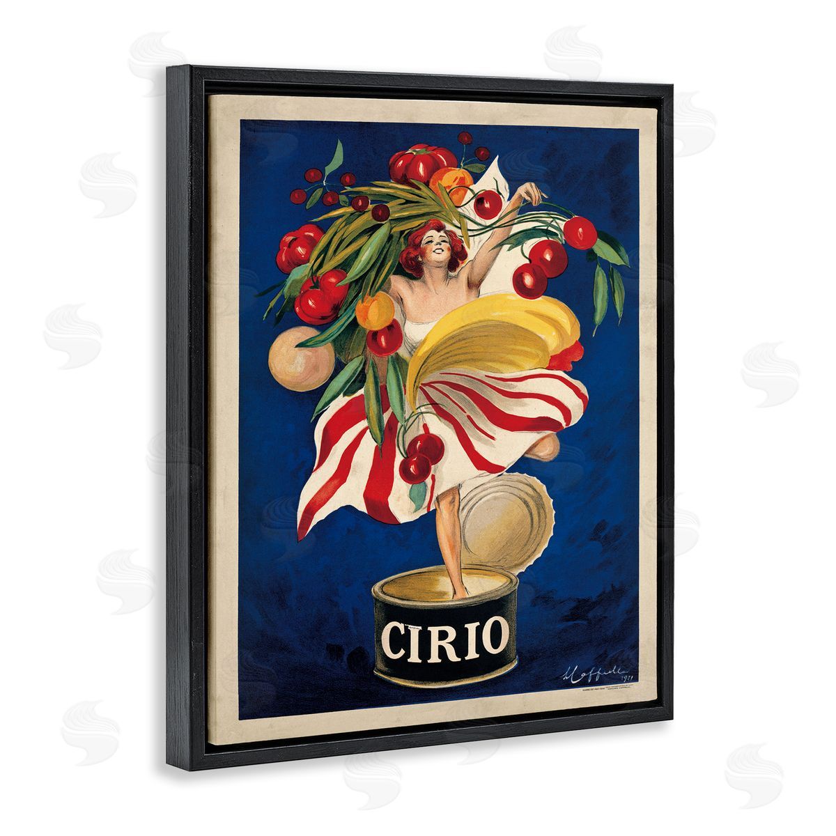 Cirio Vintage Poster Food Black Floating Frame Canvas Wall Art, Home Decor by Marcello Dudovich