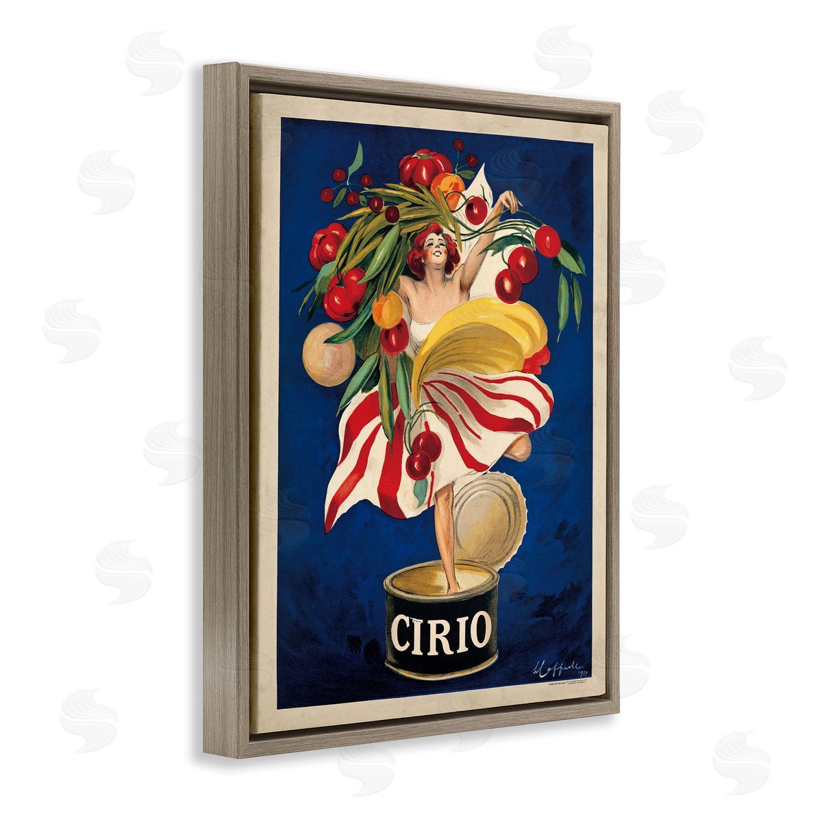 Cirio Vintage Poster Food Brown Floating Frame Canvas Wall Art, Home Decor by Marcello Dudovich