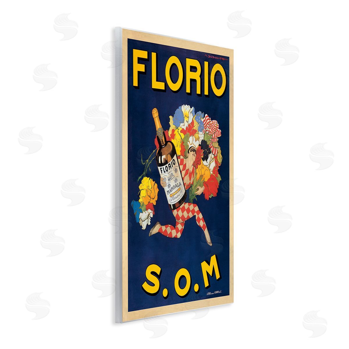 Florio Vintage Poster Drink Wood Plaque Wall Art, Home Decor by Marcello Dudovich