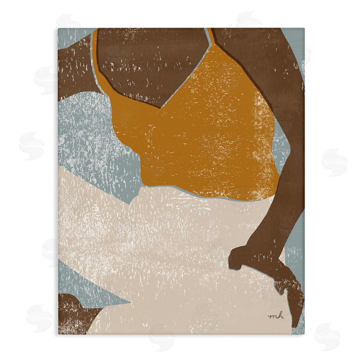 Boho Relaxing Sitting Person Canvas Wall Art, Home Decor by Moira Hershey