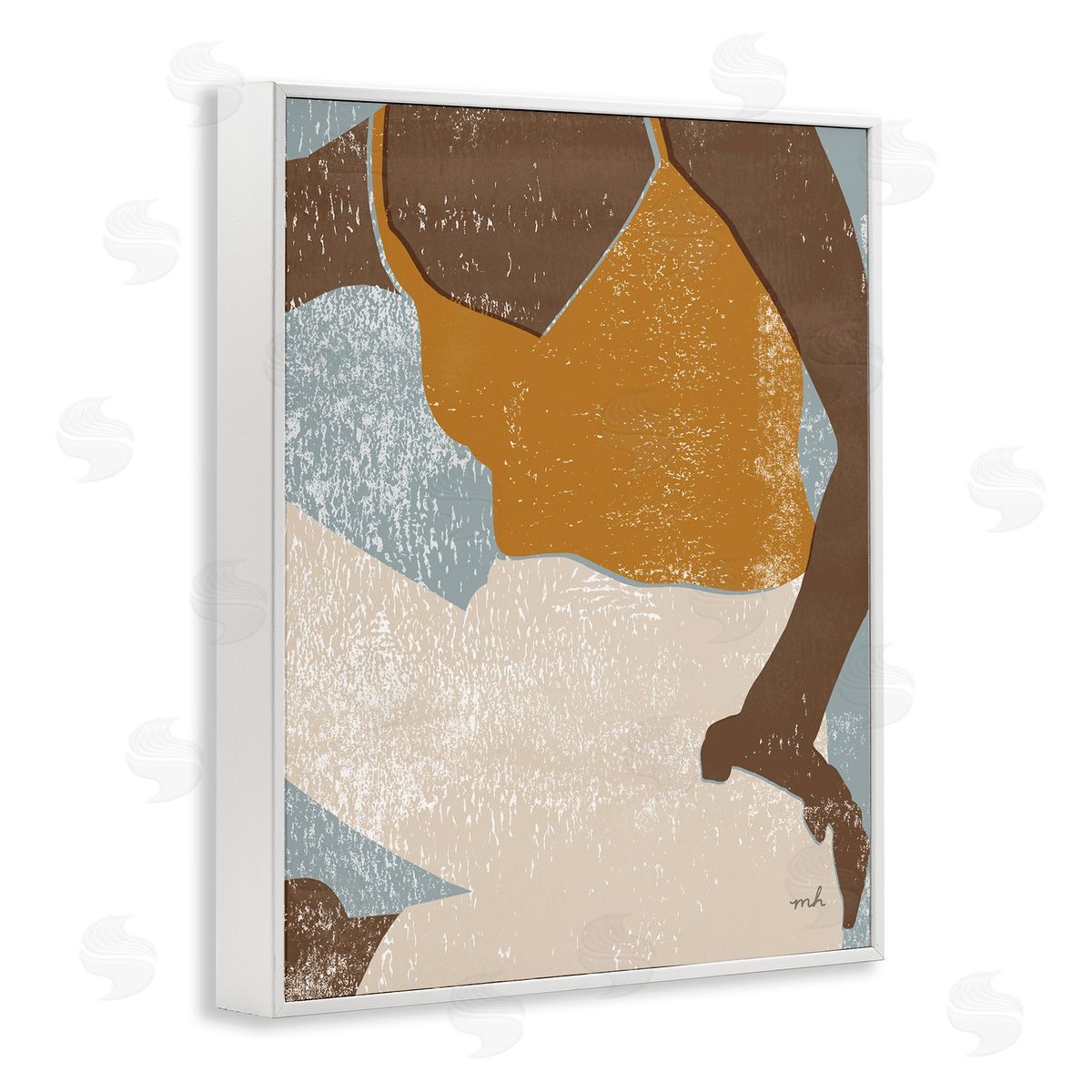 Boho Relaxing Sitting Person White Frame Print Wall Art, Home Decor by Moira Hershey