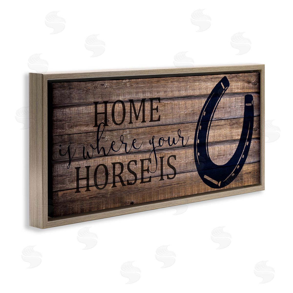Home Where Horse Is Brown Floating Frame Canvas Wall Art, Home Decor by Kim Allen