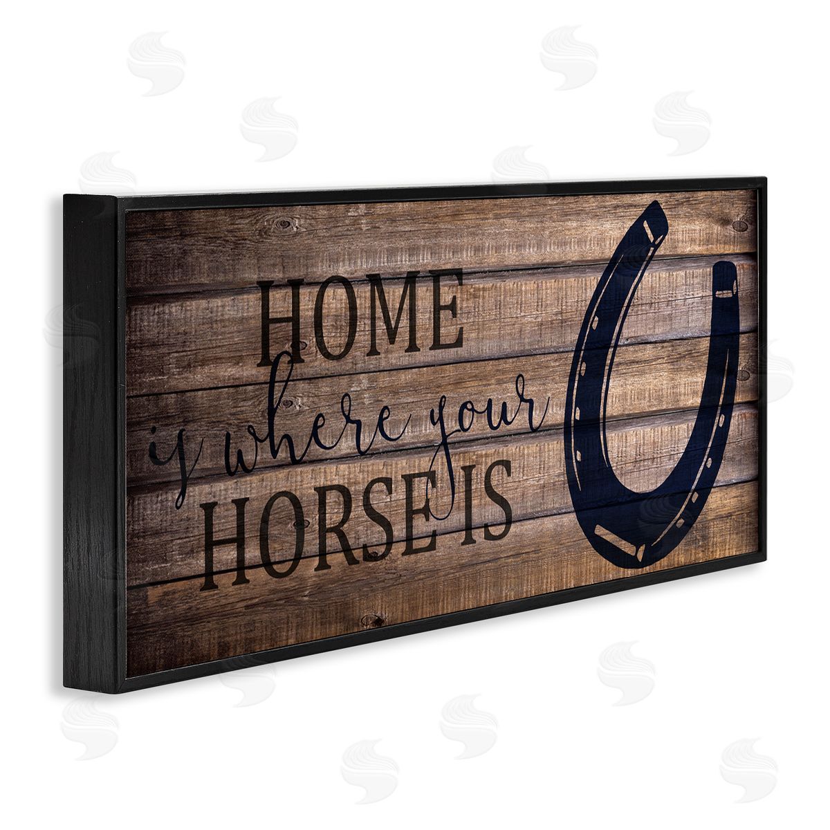 Home Where Horse Is Black Frame Print Wall Art, Home Decor by Kim Allen